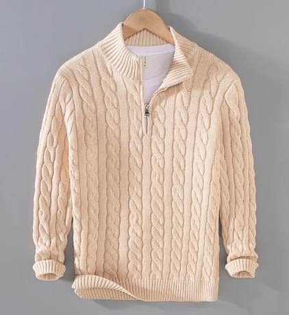 Men's Zip-Up Knit Sweater