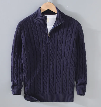 Men's Zip-Up Knit Sweater