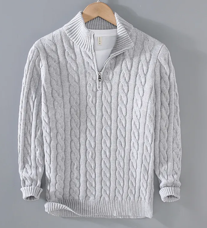 Men's Zip-Up Knit Sweater