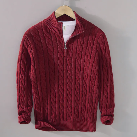 Men's Zip-Up Knit Sweater