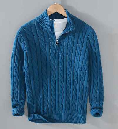 Men's Zip-Up Knit Sweater