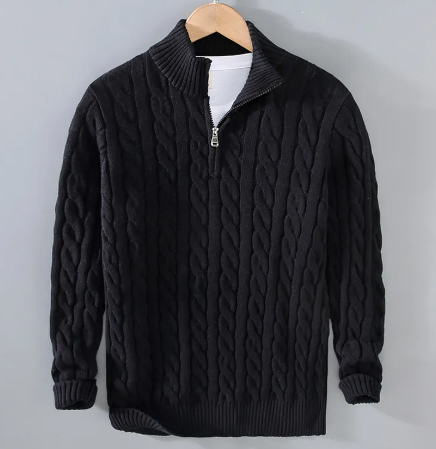 Men's Zip-Up Knit Sweater
