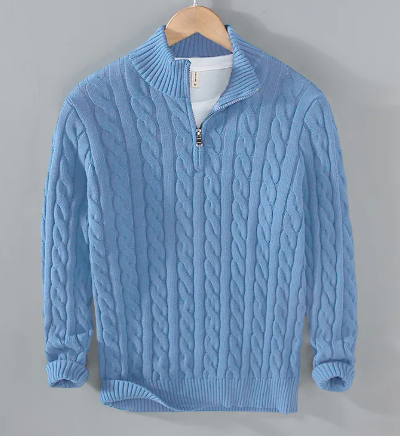 Men's Zip-Up Knit Sweater